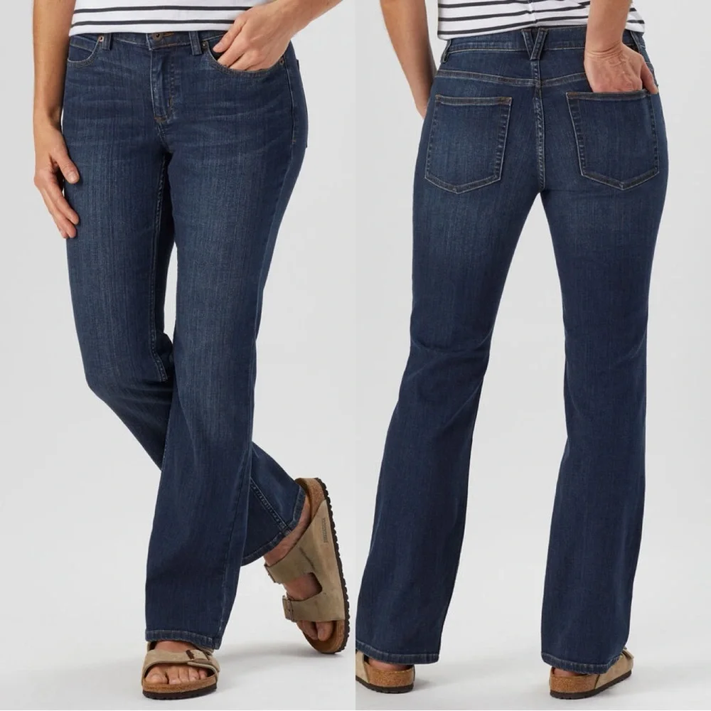Duluth Trading Co Women's DuluthFlex Daily Denim Bootcut Jeans Mid Rise 16X33 - Picture 1 of 16